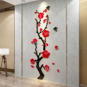 Plum Blossom Porch Decoration Wall Stickers (Option: Red-Small)
