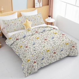3 Pieces Mushroom Decoration Comforter Set Soft Bedding Set For Home Bedroom Decor Twin Full Queen King Size (Option: Twin-Multicolor)
