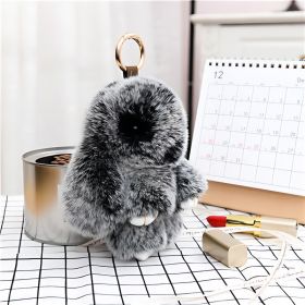 1PC Handmade Soft Plush Rabbit Toy, Fluffy, Comfy, Ideal Birthday & Festival Gift -Comes With A Randomly Styled Packaging Box (Color: Black)